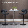 Set of 2, Barstools with Footrest and Backrest, Steel Frame Gas Lift Grey - Image 4
