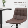 Set of 2, Adjustable Stools Swivel and Footrest for Home Pub Area, Brown - Image 4