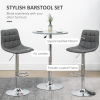 Set of 2, Adjustable Breakfast Dining Stools Swivel and Footrest, Grey - Image 4
