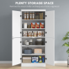 4-Door Kitchen Cabinet, ShelvesWhite - Image 4