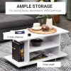 TV Stand Bookshelf Cabinet Modern 3 Tier shelf Storage Wheels in White - Image 4