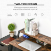 Office PC Workstation Storage Shelf Color Rustic Brown Metal Frame - Image 4