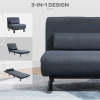 Faux Suede 5-Position Futon Single Sofa Bed Black - Image 4