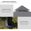 2.5M 8ft New Double-Tier BBQ Gazebo Grill Canopy Barbecue Grey - Image 4