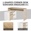 L-Shaped Corner Computer Desk Oak and White - Image 4