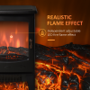 1800W Tempered Glass Electric Fireplace Heater Black - Image 4