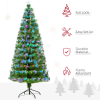 6FT Multicoloured Artificial Christmas Tree Fibre Optic Lights Star Holder - Image 4