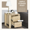 Particle Board 2-Drawer Bedside Table Natural - Image 4