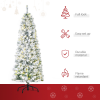6 Feet Prelit Artificial Snow Flocked Christmas Tree Warm LED Light Green White - Image 4