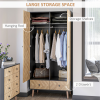 Wardrobe Cabinet Wood Grain 90x50x190cm-Grey/Oak - Image 4