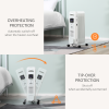 1500W Digital Oil Filled Radiator Portable Electric Heater with LED Display - Image 4