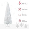 1.8m 6ft Artificial Pine Pencil Slim Christmas Tree with 390 Branch Tips White - Image 4