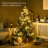 1.5m 5ft Pre-Lit Christmas Tree Artificial Spruce Warm White LED Metal Stand - Image 4