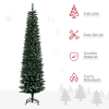 6.5FT Artificial Snow Dipped Christmas Tree Pencil Foldable Black Stand Green - Image 4