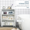 Modern Bathroom Floor Cabinet, with 3 Tier Shelves, White - Image 4