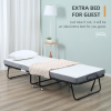 Folding Bed with 10cm Mattress, Portable Foldable Guest Bed Metal Frame - Image 4