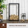 Metal Rust-Resistant Firewood Log Rack Black - Image 4