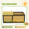 PawHut Wooden Tortoise House, Small Pet Reptile with Hide Shelter Den and Run - Image 4