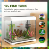 PawHut 17L Glass Fish Tank with Filter System, LED Light, Water Pump, White - Image 5
