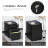3 Draw Metal Filing Cabinet Lockable 4 Wheel Compact Under Desk Black Vinsetto - Image 4