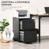 Mobile Lockable File Cabinet w/ Adjustable Hanging File Folder Black Vinsetto - Image 4