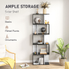 5-tier Bookcase Storage Display Shelving S Shape design Unit Divider Black - Image 4