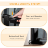 Pressure Fit Safety Gate for Stairs w/ Auto Close 75-82 cm - Black Pawhut - Image 4