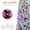 HOMCOM 7' Artificial Christmas Tree with Flocked Tips, LED Lights, Decoration - Image 4