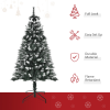 5FT Artificial SnowDipped Christmas Tree White Berries Star Topper Branch Green - Image 4
