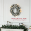 HOMCOM 60cm Flocked Christmas Wreath with Lights Pine Cones Red Berries Green - Image 4