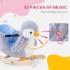 Animal Baby Rocking Horse Penguin Plush Musical Button w/32 Songs Wood - Image 4