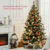 HOMCOM 6ft Artificial Christmas Tree with Warm White LED Light, Metal Base - Image 4