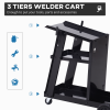 Welding Cart Welder Trolley Garage for Gas Bottle Wheels, Black - Image 4