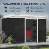Outsunny 9 x 4FT Outdoor Garden Storage Shed w/ 2 Door Galvanised Metal Grey - Image 4
