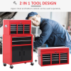 Portable Toolbox Tool Box Top Chest Cabinet Garage Storage Roll Cab Red HOMCOM - Image 4