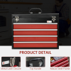 4 Drawer Tool Chest Lockable Tool Box w/ Ball Bearing Runners 51cmx22cmx39.5cm - Image 4