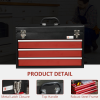 3 Drawer Tool Chest Lockable Tool Box w/ Ball Bearing Runners 51cmx22cmx32cm - Image 4