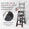 4M Aluminium Duo Ladder Telescopic Herringbone Multi-Purpose DIY Non-Slip - Image 4