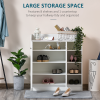 Shoe Storage Cabinet Home 2 Doors w/Adjustable 4 Shelves White - Image 4
