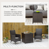 Tempered Glass Top Outdoor Garden Rattan Side Table - Image 4