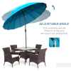 255cm Patio Parasol Umbrella Market Table Parasol 18 Sturdy Ribs - Image 4