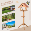 Wooden Bird Feeder Stand for Garden Pre-cut Weather Resistant 49 x 45 x 139cm - Image 4