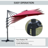 255cm Patio Parasol Market Table with Push Button 18 Sturdy Ribs - Image 4