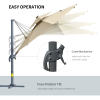3m Cantilever Parasol w/ Solar Lights Power Bank Garden Umbrella 2-Tier Roof - Image 4