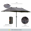 Garden Parasol 4.4m Double-Sided Sun Umbrella Patio Sun Shade LED Solar Light - Image 4
