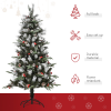 5FT Artificial SnowDipped Christmas Tree Foldable Berries White Pinecones Green - Image 4