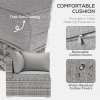 PE Rattan Wicker Corner Sofa Garden Furniture Single Sofa Chair w/ Cushions - Image 4