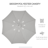 10'x8.2'H Bamboo Wooden Round Market Patio Sun Umbrella Parasol Sunshade Canopy - Image 4