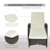 Adjustable Rattan Sun Lounger Outdoor Recliner w/ Cushion Garden Pool - Image 4