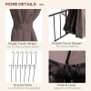 Hexagon Gazebo Patio Party Tent Outdoor Garden Shelter 2 Tier Roof & Side Panel - Image 4